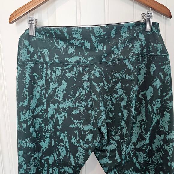 Nike Leggings Women Size XXL High Rise 7/8 Green Abstract Fitted Gym Workout - Picture 6 of 11